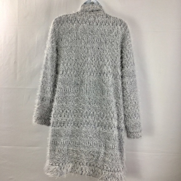 Vince Camuto Longline Gray Eyelash Open Front Cardigan Size M - Picture 4 of 11
